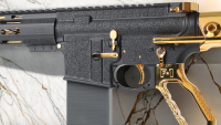 Deluxe Arms Gold Plated Engraved Black Cerakote AR-15